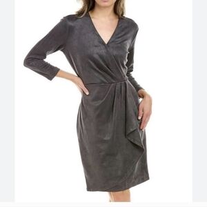 J.McLaughlin Neville Sheath dress Sz.S Gray Faux Suede NWT